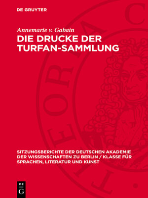 cover image of Die Drucke der Turfan-Sammlung